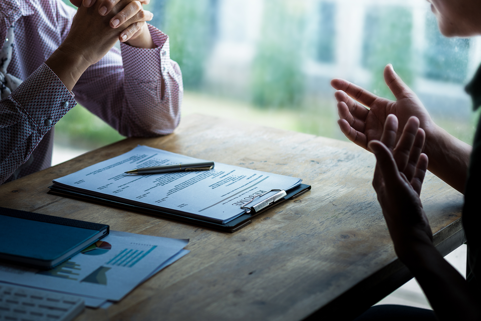 Employer interviewing candidate for job vacancy